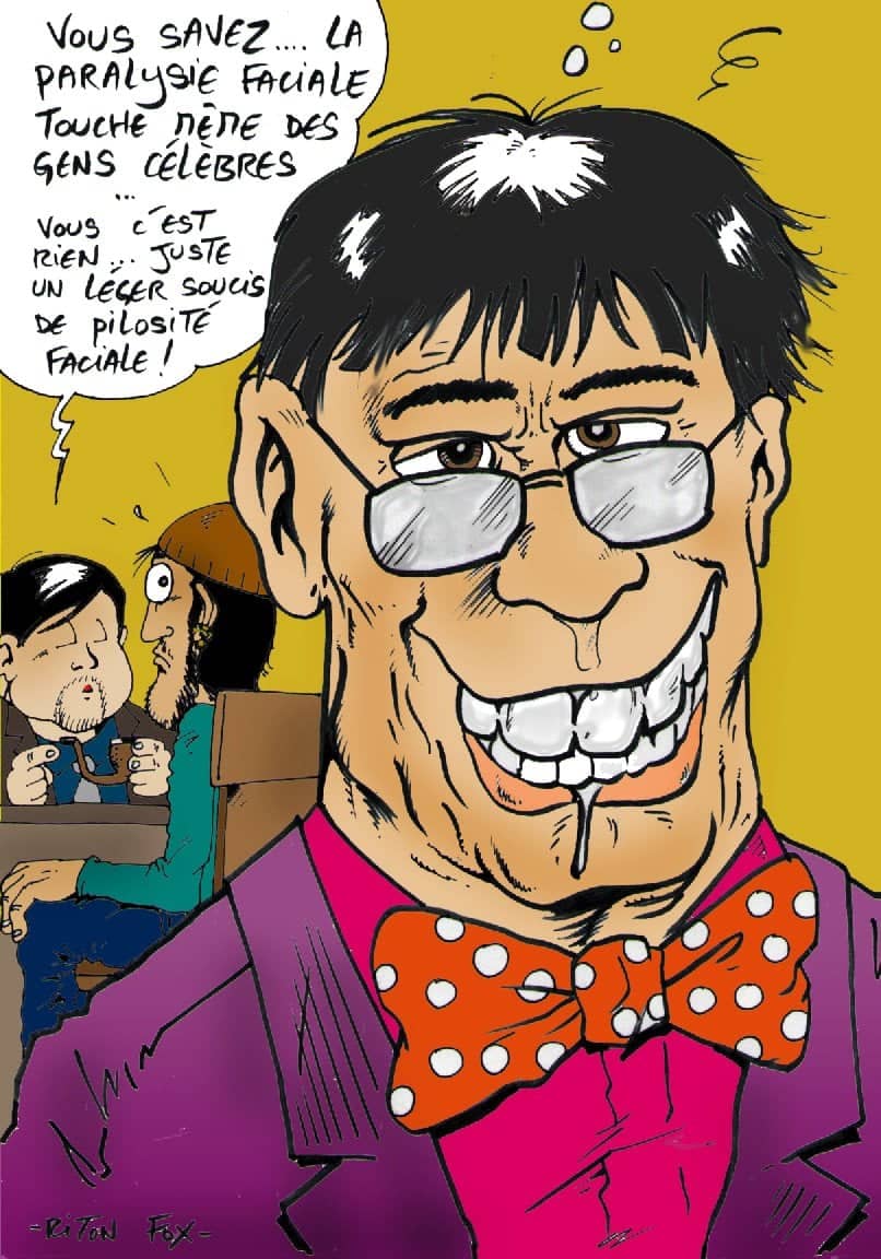 Caricature hilarante avec humour noir