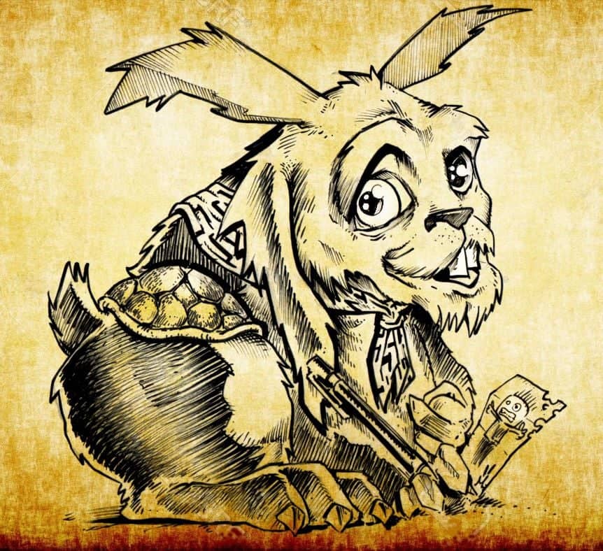 Lapin facétieux avec trésor