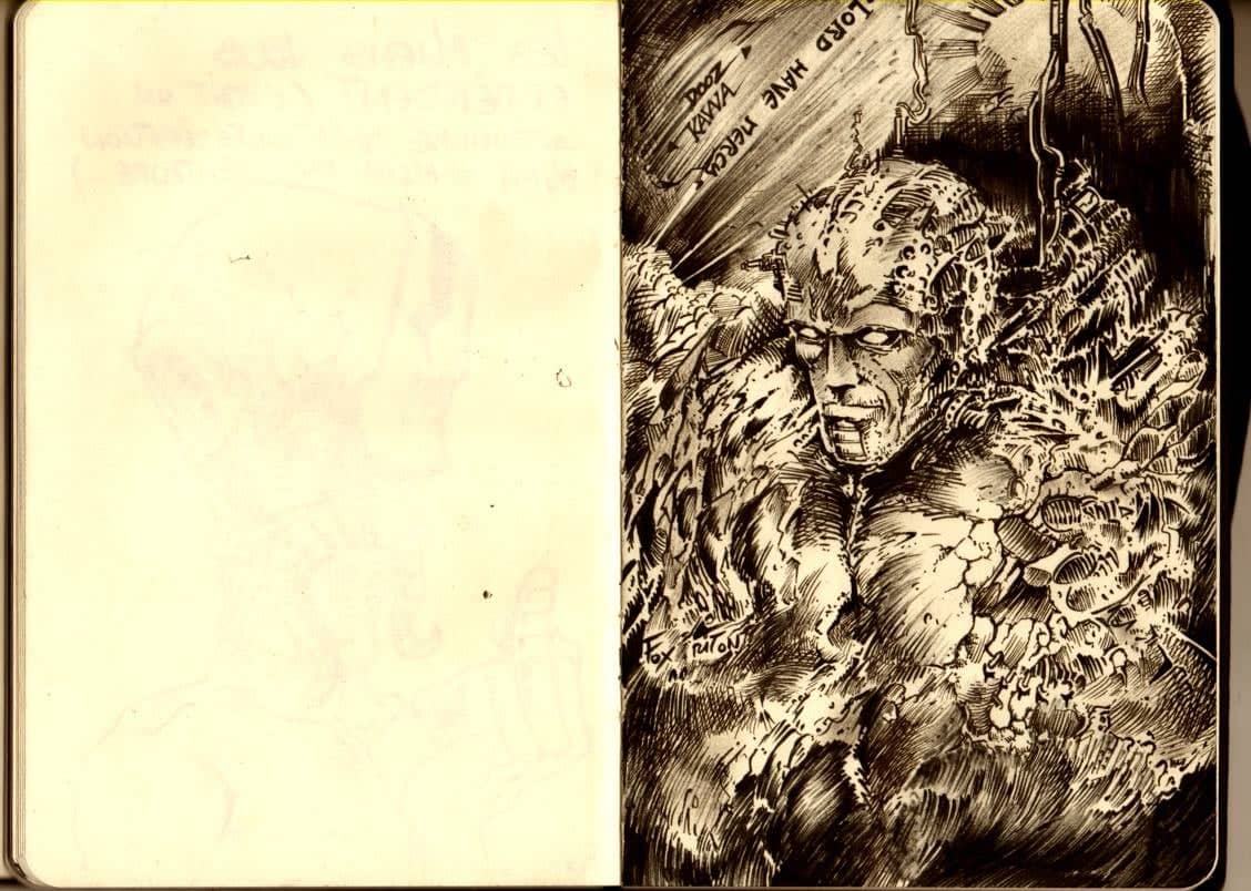 Créature fantastique encre noire