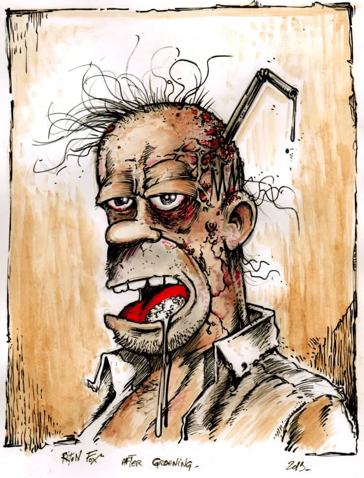 Homer colorisé et horrifié