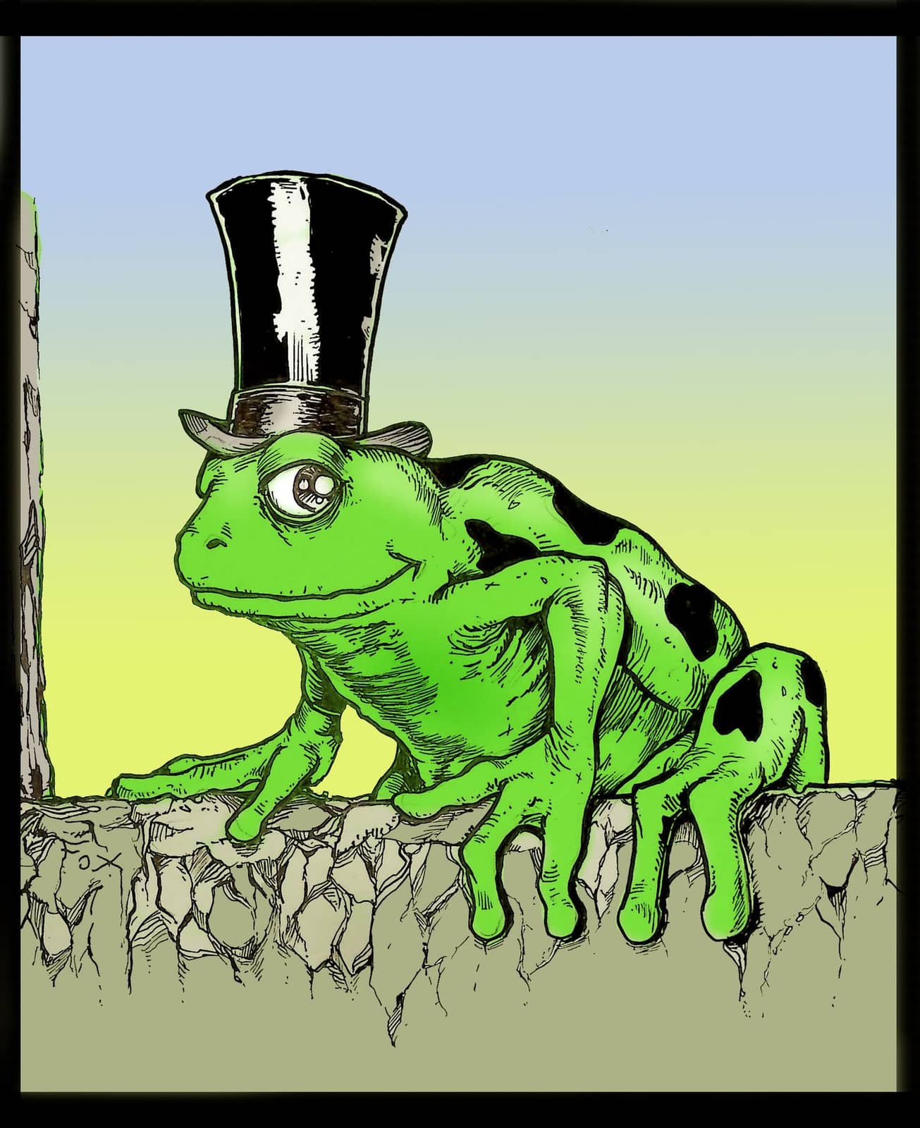 Crapaud chic au haut de forme