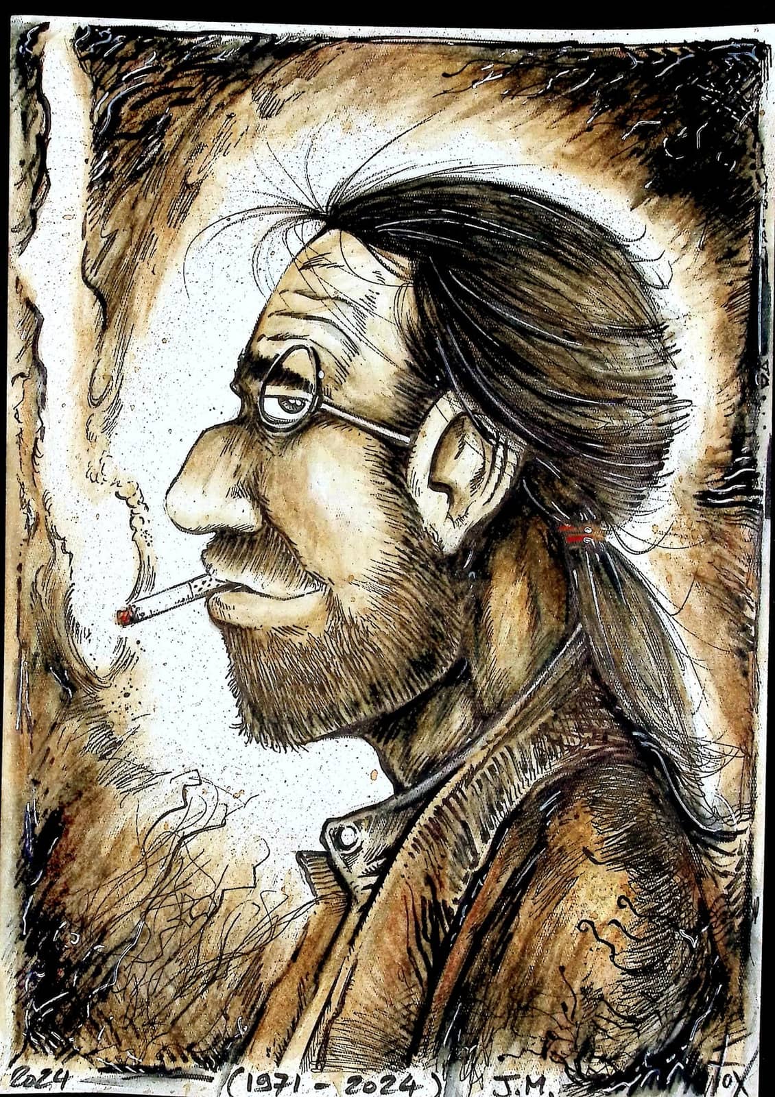 Portrait d'homme barbu aux lunettes