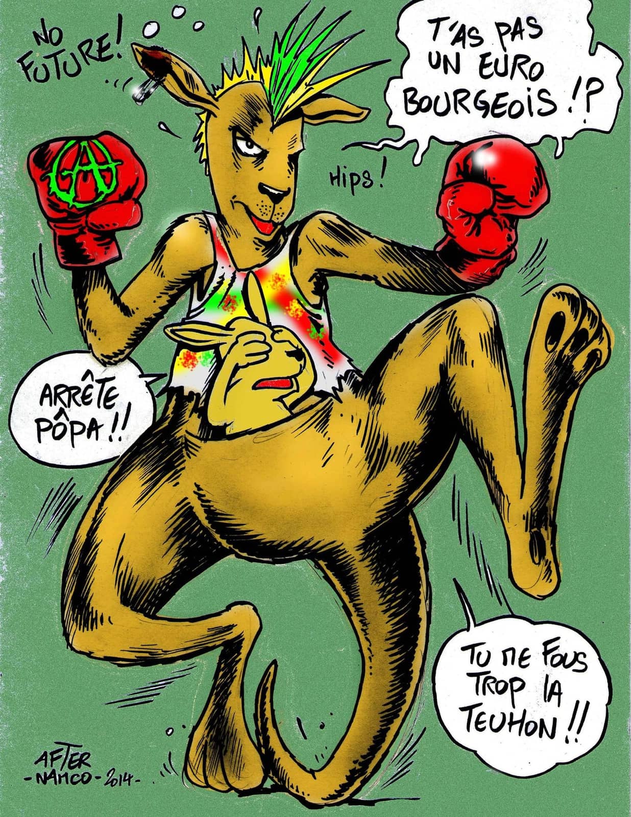 Kangourou boxeur politique