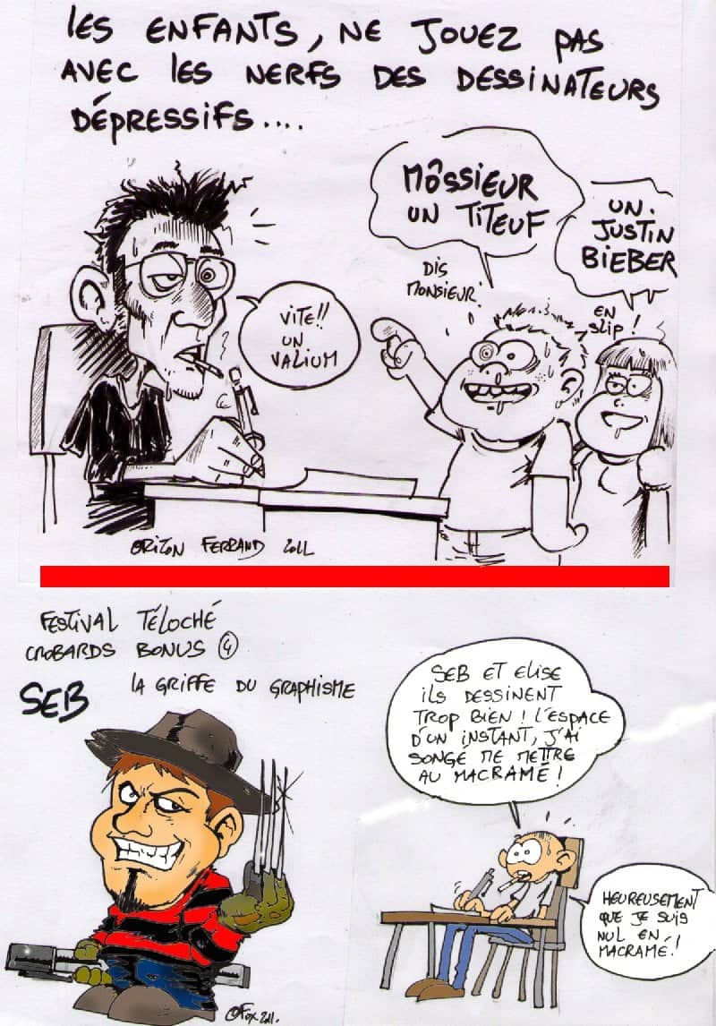 Caricatures humour noir et références pop