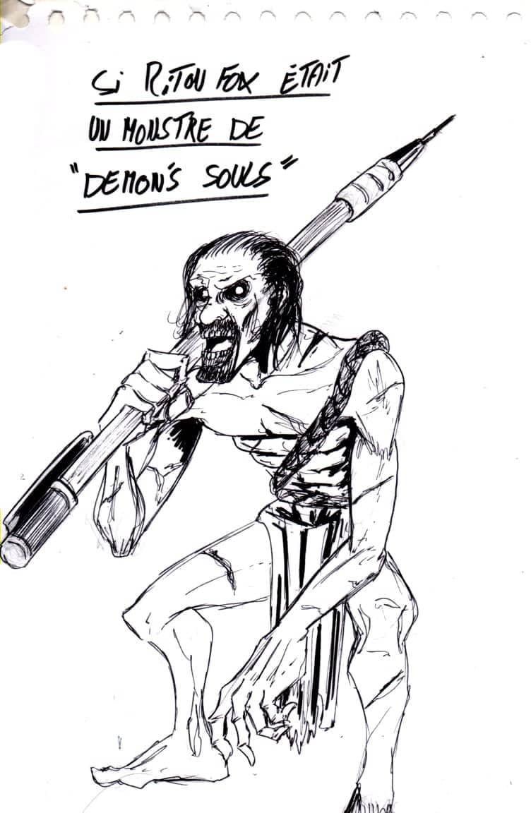 Riton Fox en monstre Demon's Souls
