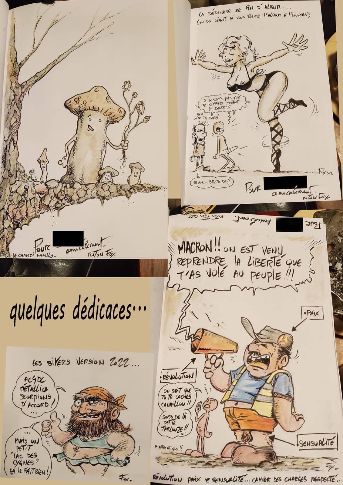 Dédicaces humoristiques mélange