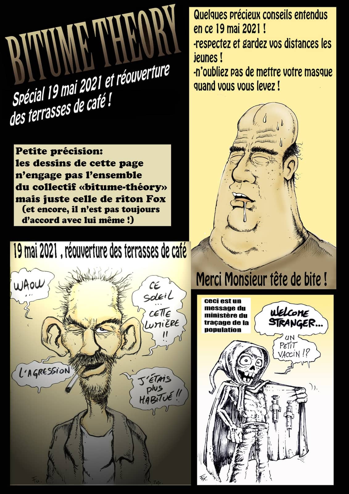 Humour noir réouverture terrasses 19 mai
