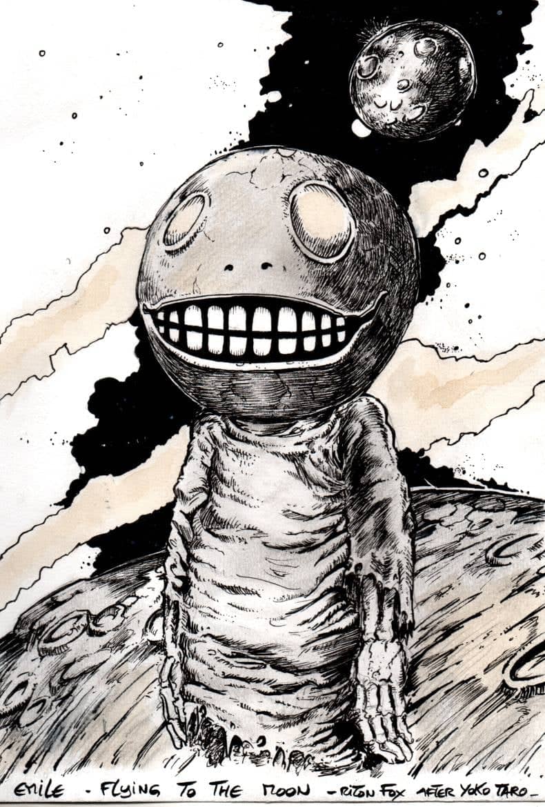 Emile, créature lunaire souriante