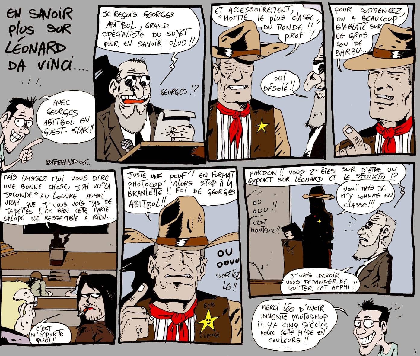 Strip humoristique avec Léonard de Vinci