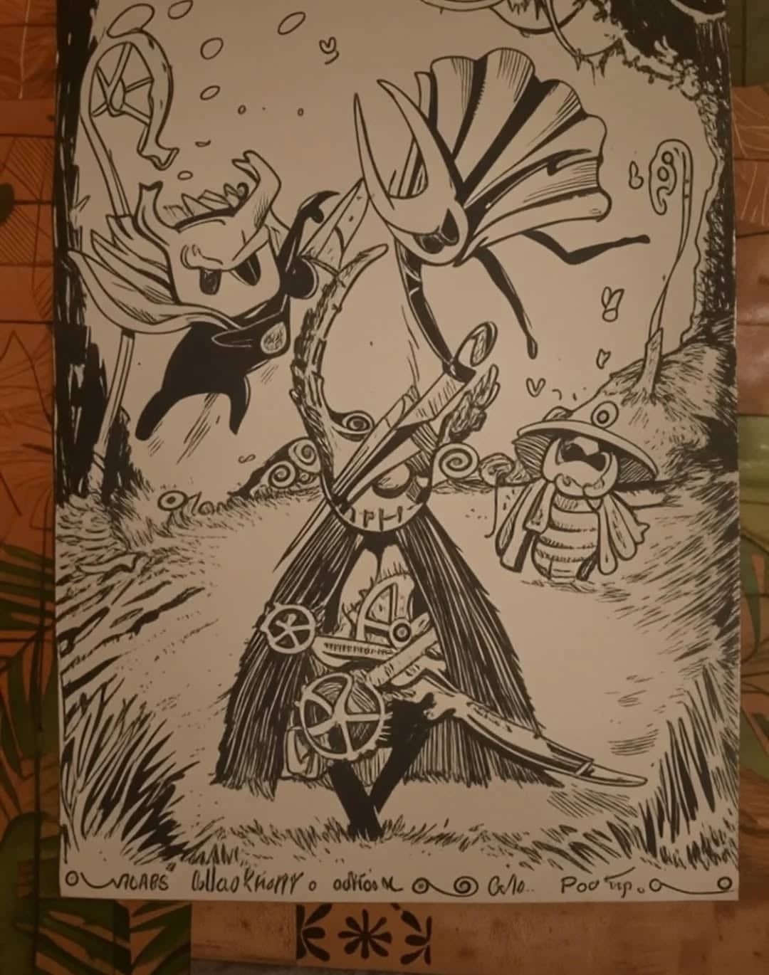 Hommage Hollow Knight en encre