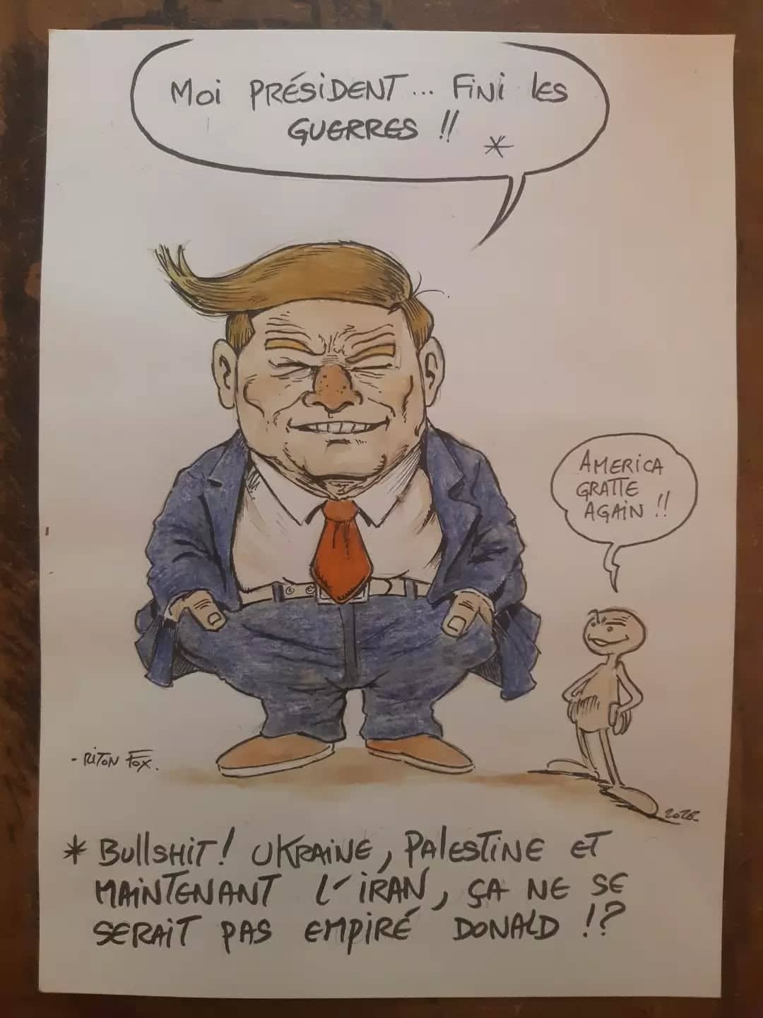 Caricature politique de Donald Trump