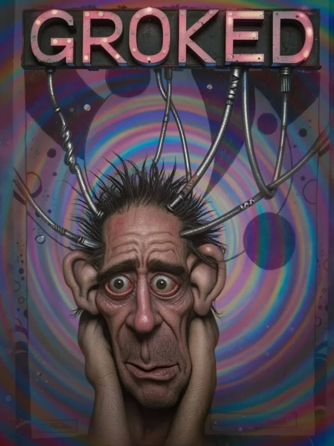 Portrait surréaliste Grok dérangé