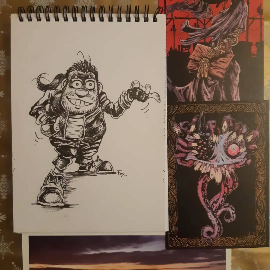 Dessin à l'encre hommage artistique