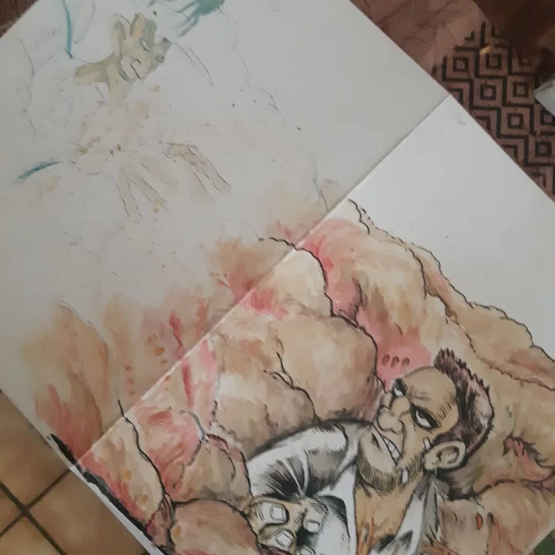 Chat endormi aquarelle