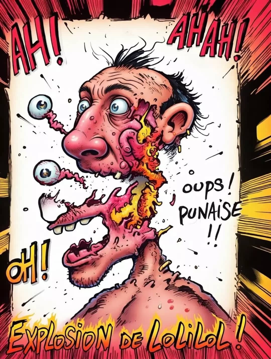Explosion de rire grotesque