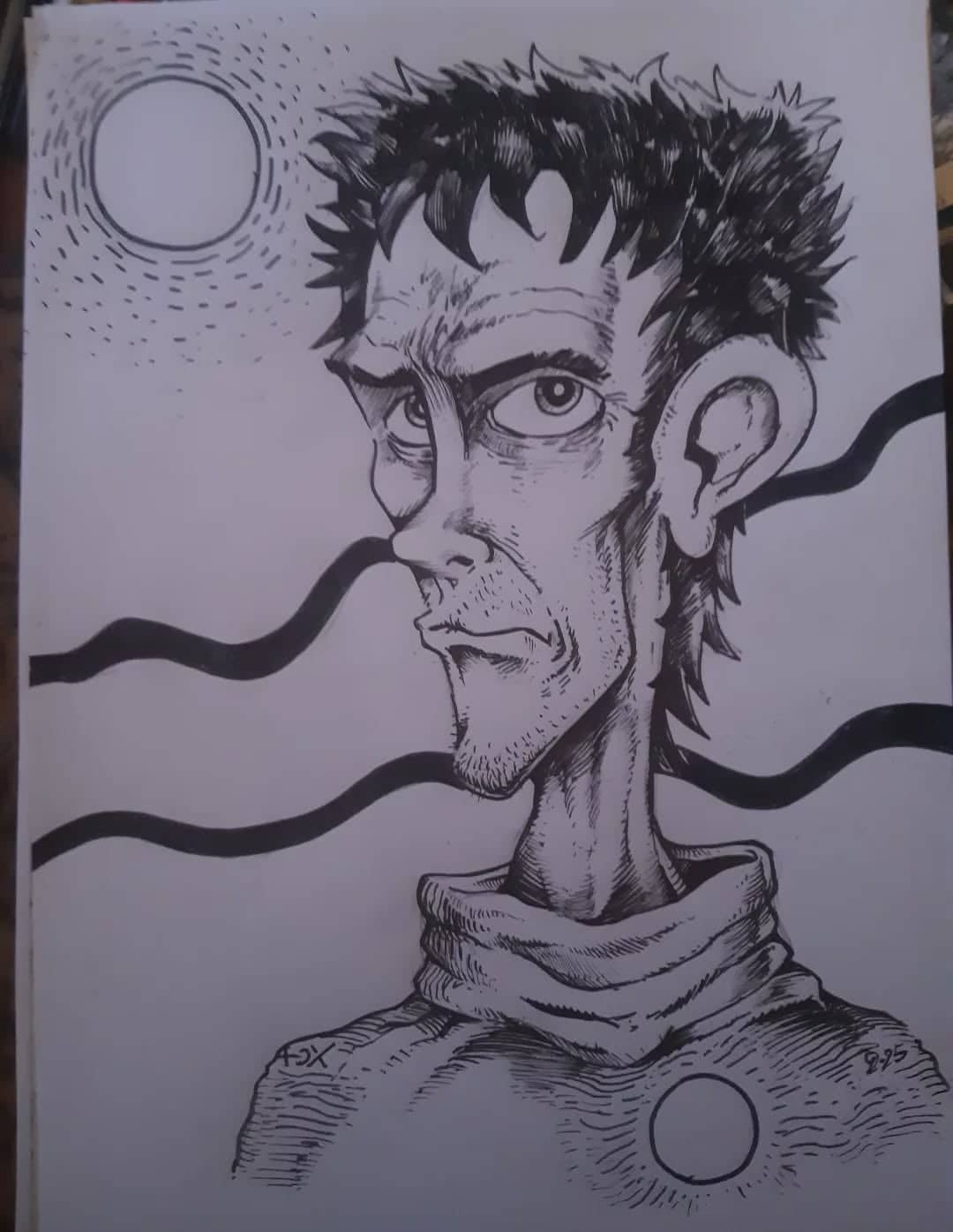 Visage surréaliste aux serpents