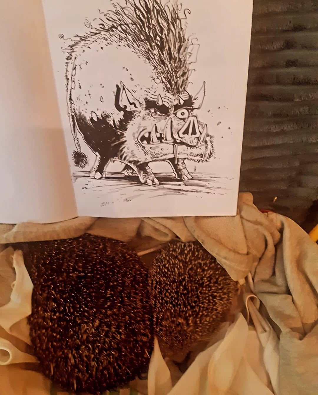 Sanglier monstrueux à l'encre