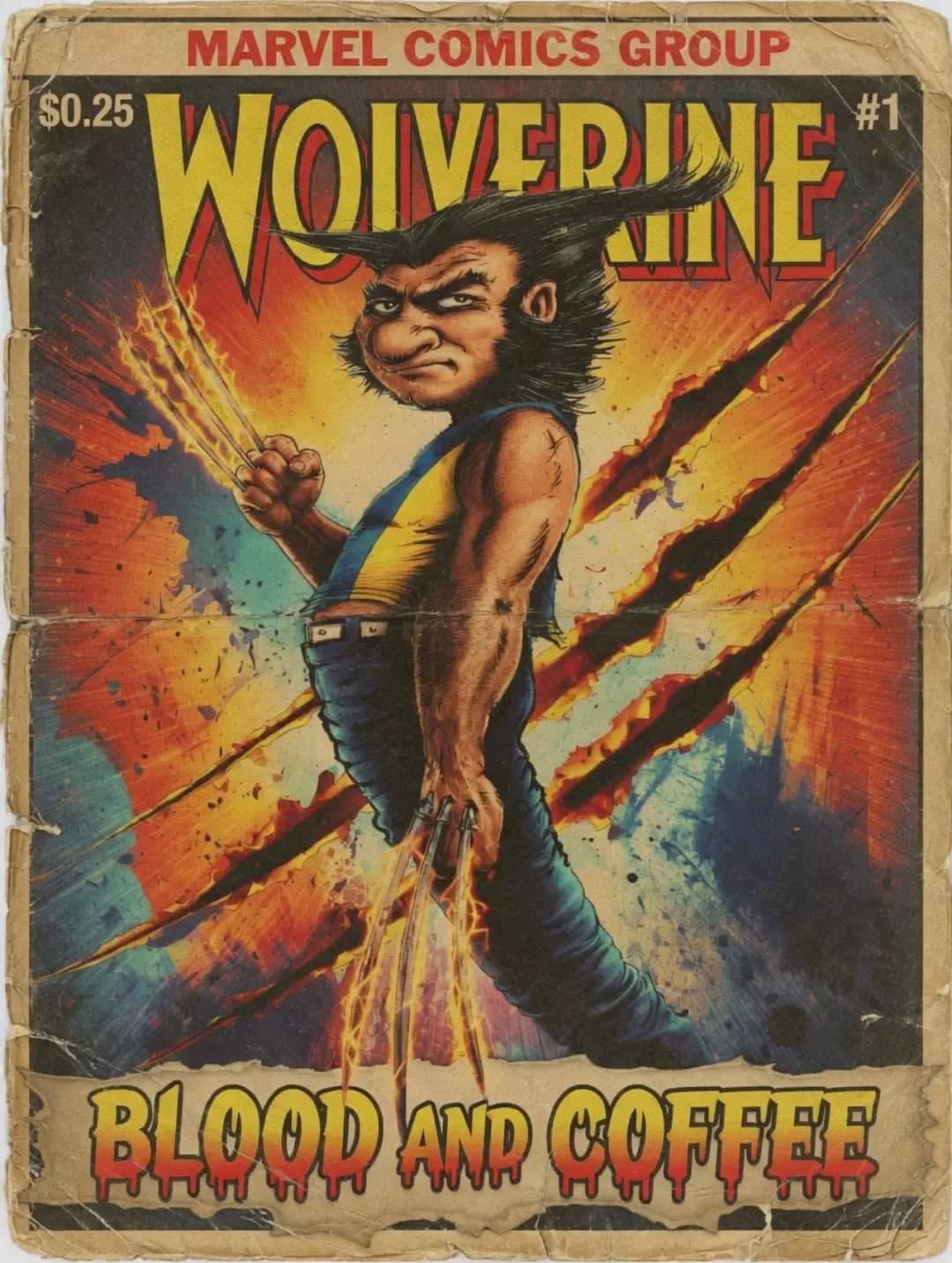 Wolverine couverture vintage parodie