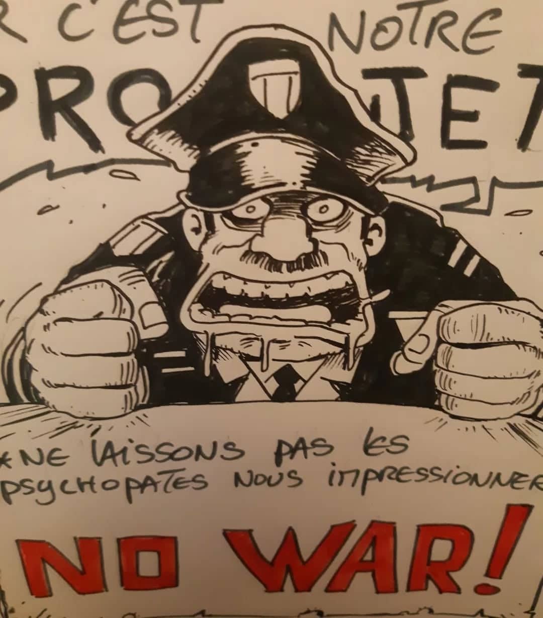 Général anti-guerre à l'encre