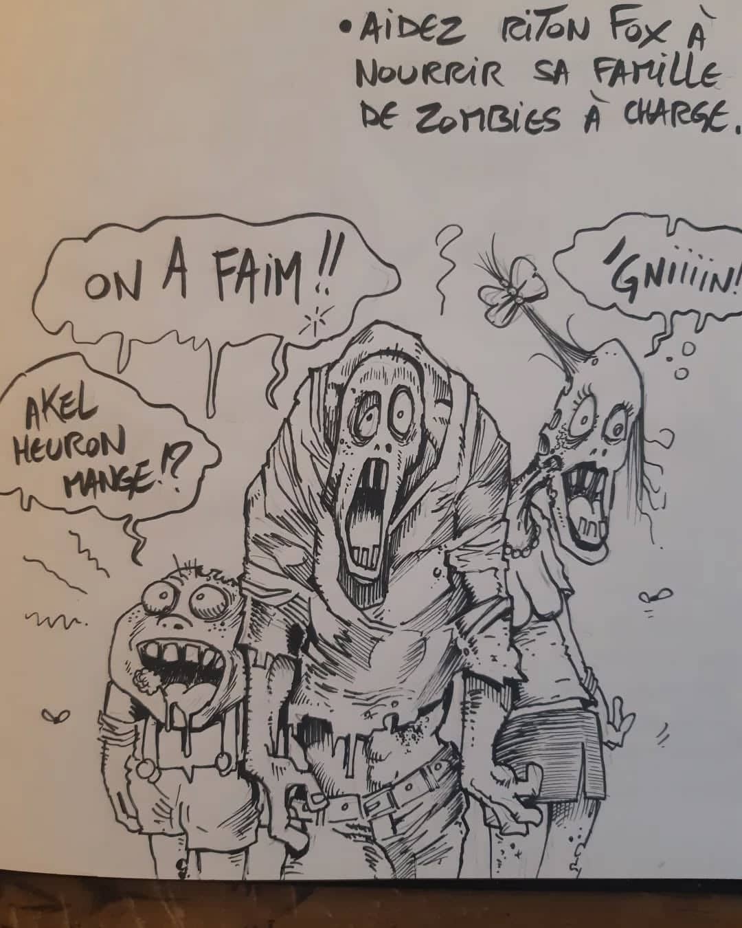 Zombies affamés et délire humoristique