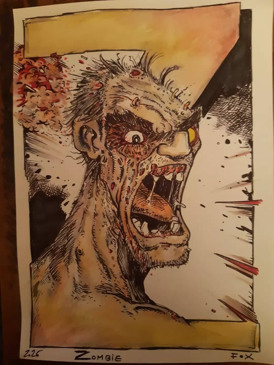 Zombie horrifique à l'encre