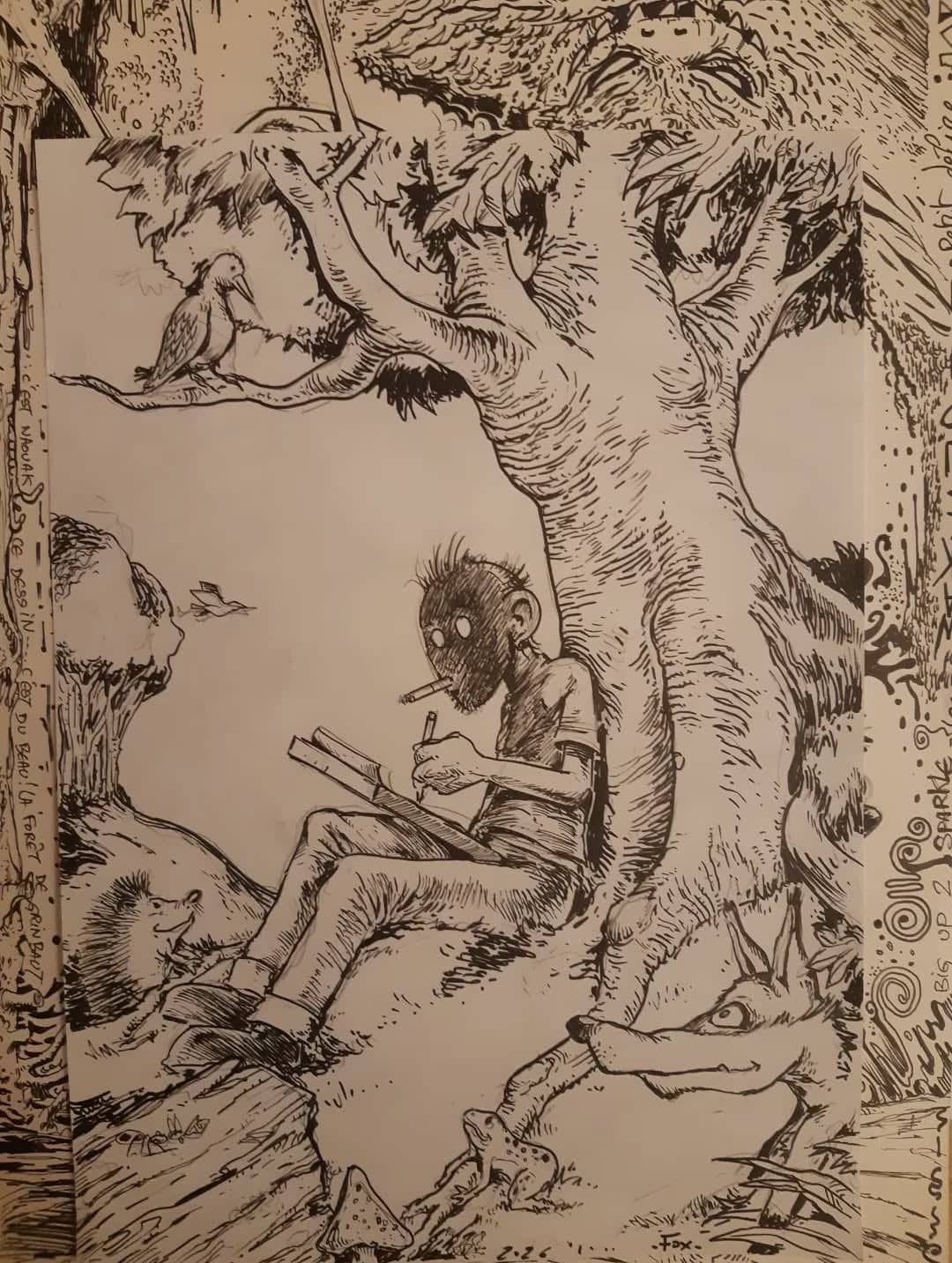 Créature solitaire en forêt