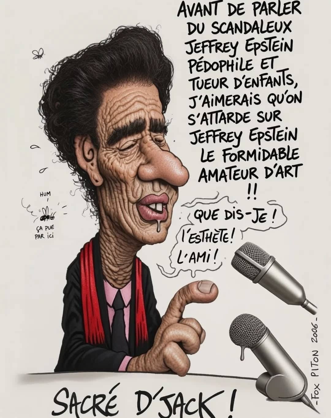 Caricature politique satirique Épstein