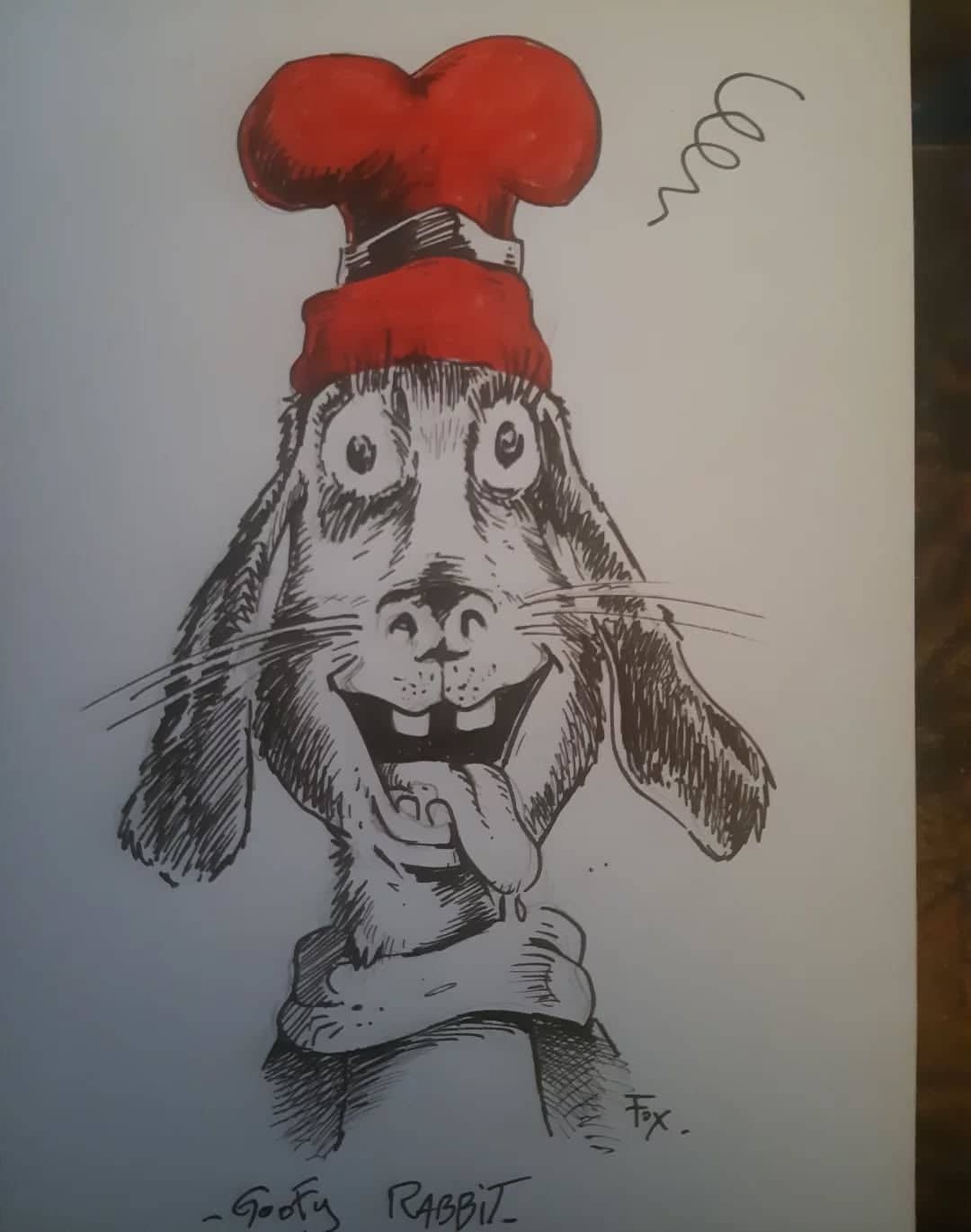 Lapin farfelu avec boxe rouge